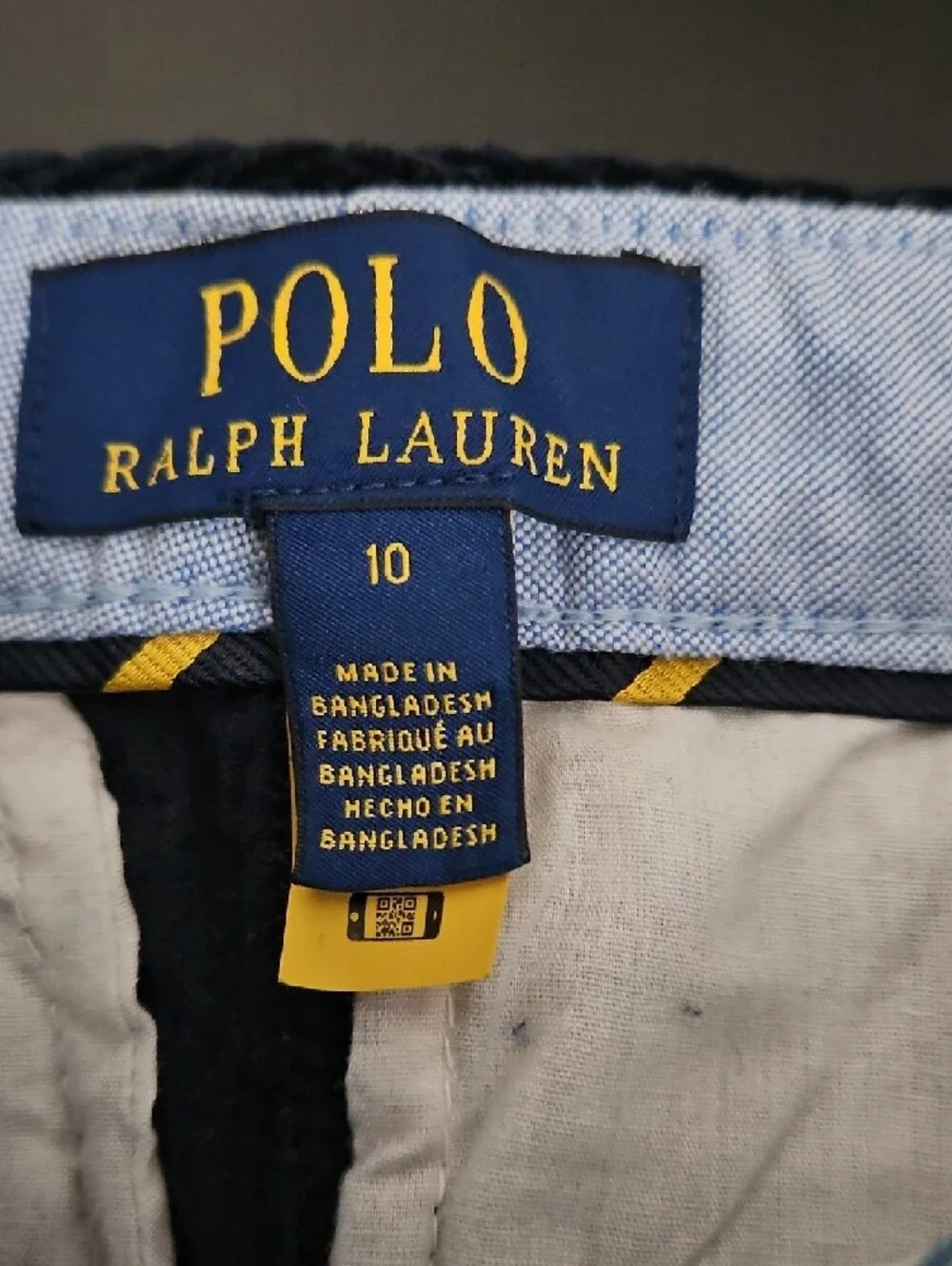 Ralph Lauren Navy Corduroy Pants with Red Polo Emblem Size 10